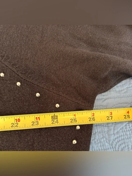 Buffalo David Bitton Black Stud-Trim Oversized Turtleneck Sweater - Picture 7 of 8